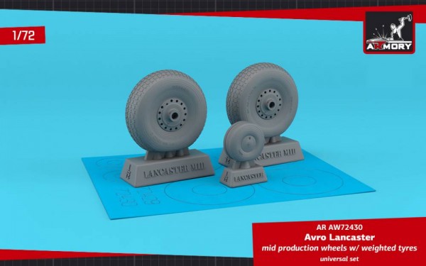 AR AW72430   Avro Lancaster wheels mid type w/ weighted tyres (1/72) (thumb81087)